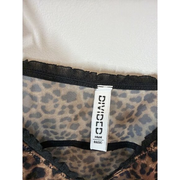 H&M Divided Leopard Print Sheer Cami Tank Top Women’s Small Y2K NWT Rose - Picture 2 of 7